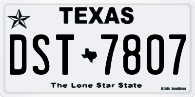 TX license plate DST7807