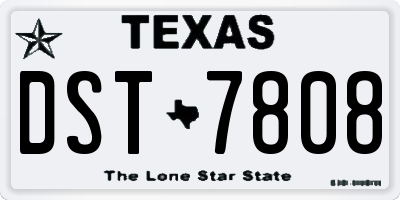 TX license plate DST7808