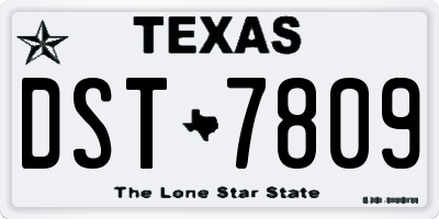 TX license plate DST7809