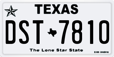 TX license plate DST7810
