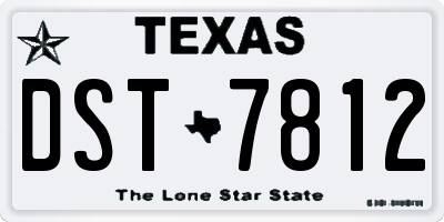 TX license plate DST7812