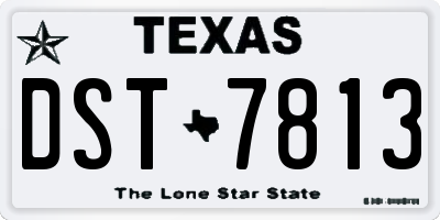 TX license plate DST7813