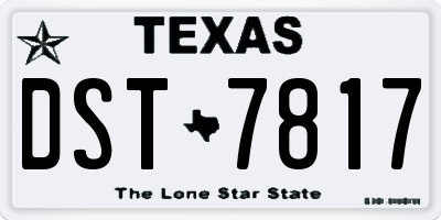 TX license plate DST7817