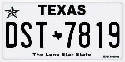 TX license plate DST7819