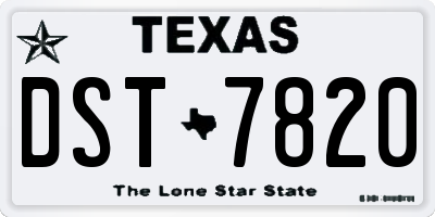 TX license plate DST7820