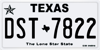 TX license plate DST7822
