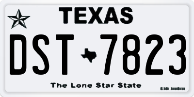 TX license plate DST7823