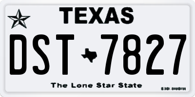 TX license plate DST7827