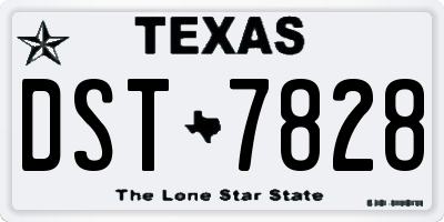 TX license plate DST7828