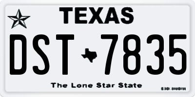 TX license plate DST7835