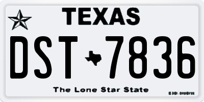 TX license plate DST7836