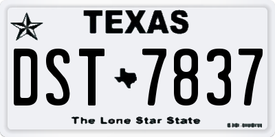 TX license plate DST7837