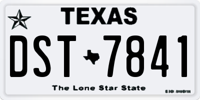 TX license plate DST7841