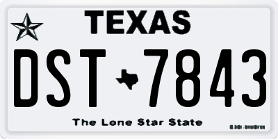 TX license plate DST7843