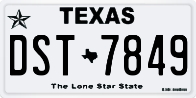TX license plate DST7849