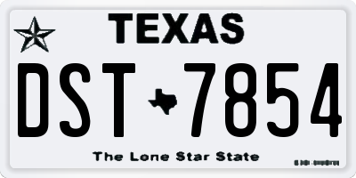 TX license plate DST7854