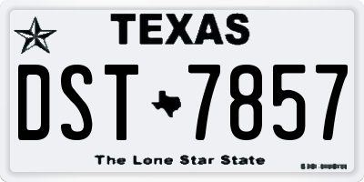 TX license plate DST7857