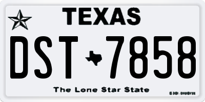 TX license plate DST7858