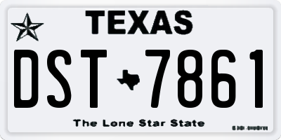 TX license plate DST7861