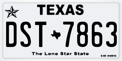 TX license plate DST7863