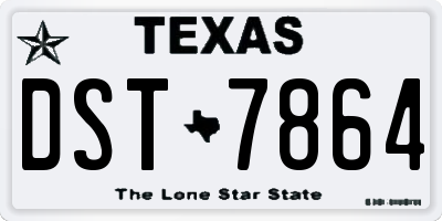 TX license plate DST7864