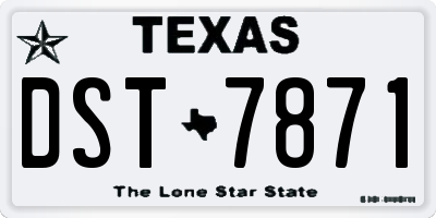 TX license plate DST7871