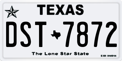 TX license plate DST7872