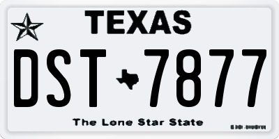 TX license plate DST7877