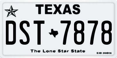 TX license plate DST7878