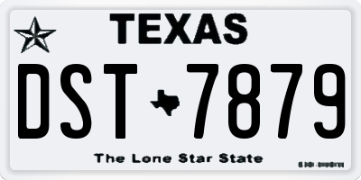 TX license plate DST7879