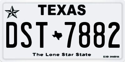 TX license plate DST7882