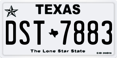 TX license plate DST7883