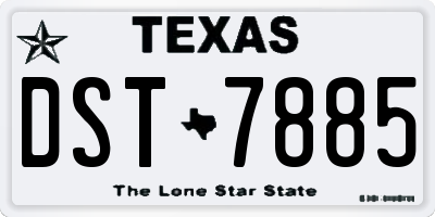 TX license plate DST7885
