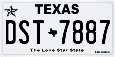TX license plate DST7887