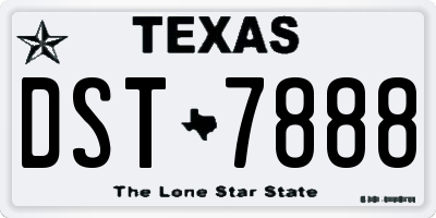 TX license plate DST7888