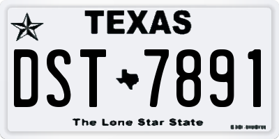 TX license plate DST7891