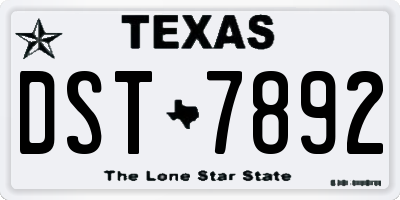 TX license plate DST7892