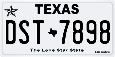 TX license plate DST7898