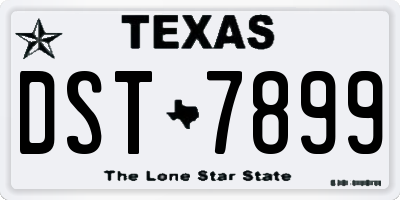 TX license plate DST7899