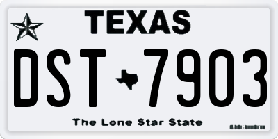 TX license plate DST7903