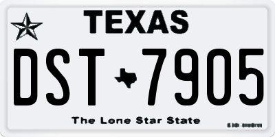 TX license plate DST7905
