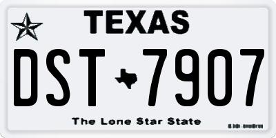 TX license plate DST7907