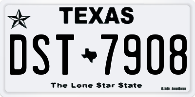 TX license plate DST7908