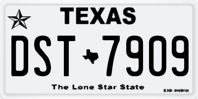 TX license plate DST7909