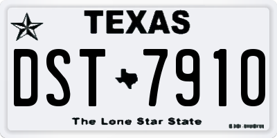 TX license plate DST7910