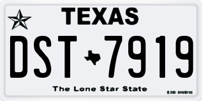 TX license plate DST7919