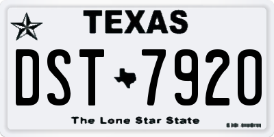TX license plate DST7920