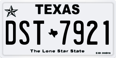 TX license plate DST7921
