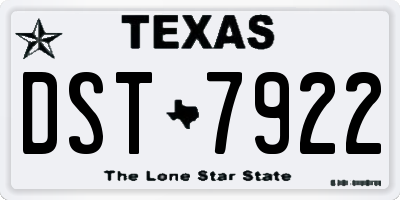 TX license plate DST7922