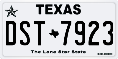 TX license plate DST7923